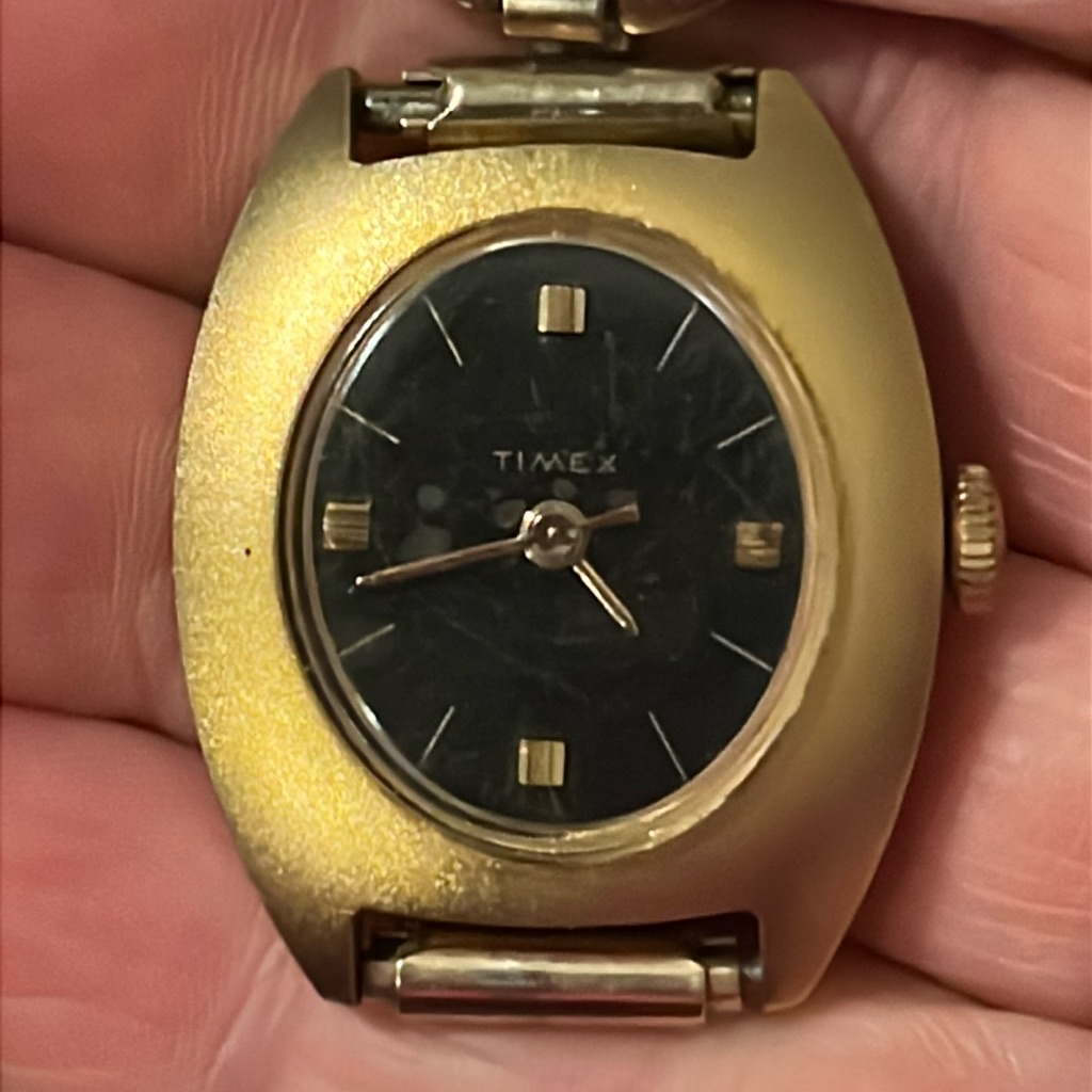 Vintage Ladies Mechanical Wind Gold Tone Retro Eames Era Watch Works